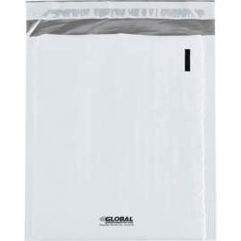 Global Industrial Bubble Lined Poly Mailers, #0, 6-1/2"W x 10"L, White, 250/Pack
