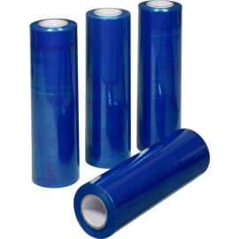 Global Industrial Stretch Wrap, Cast, 80 Gauge, 18"Wx1500'L, Blue Tint