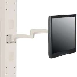 Global Industrial Fixed Height LED/LCD Flat Panel Monitor Arm with VESA Plate, Beige
