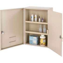 Medium Narcotics Cabinet, Double Door/Double Lock, 16"W x 8"D x 24"H, Beige