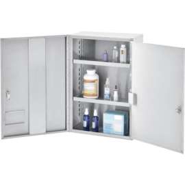 Stainless Steel Narcotics Cabinet W/Double Door/Double Lock, 16"Wx8"Dx24"H