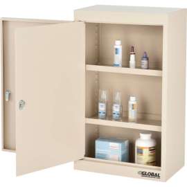Large Narcotics Cabinet, Double Door/Double Lock, 18"W x 10"D x 30"H, Beige