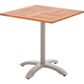 Global Industrial 27-1/2" Square Outdoor Teakwood Caf Table, Tan