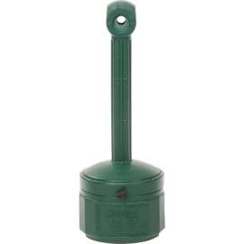 Justrite Smokers Cease Fire Outdoor Ashtray, 1 Gallon, Green