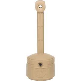 Justrite Smokers Cease Fire Outdoor Ashtray, 1 Gallon, Beige