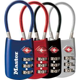 Master Lock No. 4688D TSA-Accepted Luggage Combination Padlock 2"W Assorted Colors Price Each