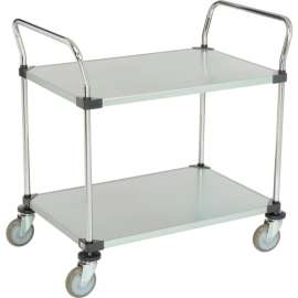 Nexel Galvanized Steel Utility Cart w/2 Shelves, 800 lb. Capacity, 36"L x 24"W x 38"H