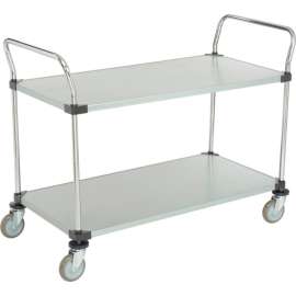 Nexel Galvanized Steel Utility Cart w/2 Shelves, 800 lb. Capacity, 48"L x 24"W x 38"H