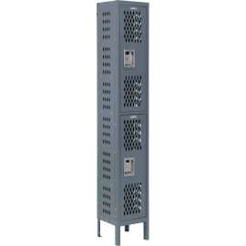 Global Industrial Infinity 2-Tier 2 Door Ventilated Locker,12"Wx18"Dx36"H, Unassembled