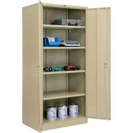 Storage Cabinet, Turn Handle, 36"Wx24"Dx78"H, Tan, Assembled