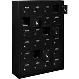 Global Industrial 24-Door Device Locker With Key Lock, 32-1/8"W x 10-1/8"D x 46-11/16"H, Black
