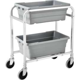 Global Industrial NSF Aluminum Lug Cart 28"L x 16"W x 33"H, 2 Tote Capacity, Unassembled