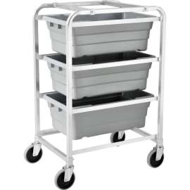 Global Industrial NSF Aluminum Lug Cart 26"L x 19"W x 41"H, 3 Tote Capacity, Unassembled