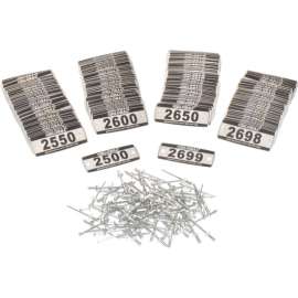 Locker Number Plate Kit, Numbered 2500-2699, 200/Pack