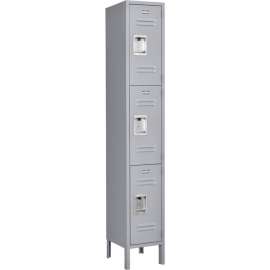 Global Industrial Infinity 3-Tier 3 Door Locker, 12"Wx15"Dx24"H, Gray, Assembled