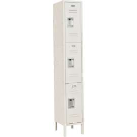 Global Industrial Infinity 3-Tier 3 Door Locker, 12"Wx15"Dx24"H, Tan, Assembled