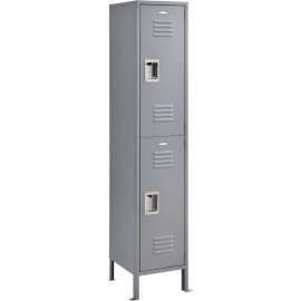 Global Industrial Infinity 2-Tier 2 Door Locker, 18"W x 21"D x 36"H, Gray, Assembled