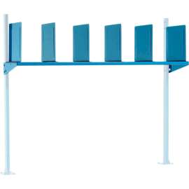Global Industrial Upper Shelf & Dividers For 60"W Packing Workbench, Blue