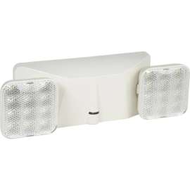 Global Industrial 2 Head Square LED Emergency Unit w/ Adjustable Optics, Ni-Cad Battery Backup