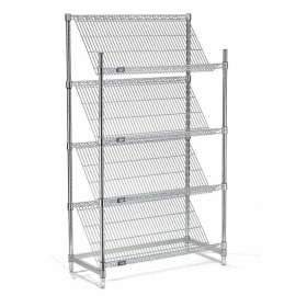 Nexel Shelving Slant Wire Shelving, Starter Unit, 36"W x 24"D x 63"H