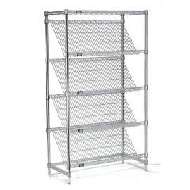 Nexel Shelving Slant Wire Shelving, Starter Unit, 36"W x 24"D x 54"H