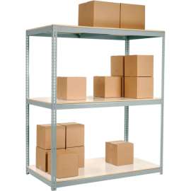 Global Industrial Additional Shelf, Double Rivet, Melamine Deck, 96"W x 24"D, Gray