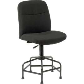 Interion Big and Tall Stool - Fabric - Black
