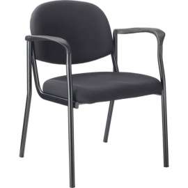 Interion Fabric Guest Chair With Arms, Black