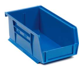 Quantum Plastic Stacking Bin QUS220 4-1/8 x 7-3/8 x 3 Blue