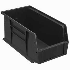Quantum Plastic Stacking Bin QUS230 5-1/2 x 10-7/8 x 5 Black