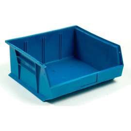 Quantum Plastic Stacking Bin QUS250 16-1/2 x 14-3/4 x 7 Blue