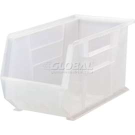 Global Industrial Plastic Stack & Hang Bin, 8-1/4"W x 18"D x 9"H, Clear