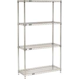 Nexel Shelving Quick Adjust, Wire Shelving Starter Unit, 36"W x 14"D x 63"H