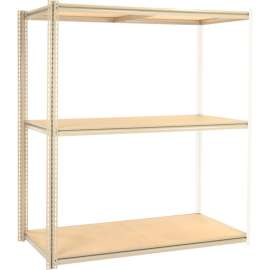 Global Industrial High Capacity Add-On Rack 72x24x843 Levels Wood Deck 1000 Lb Per Level Tan