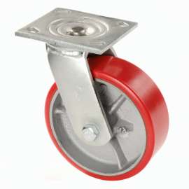 Global Industrial Heavy Duty Swivel Plate Caster 6" Polyurethane Wheel 800 lb. Capacity