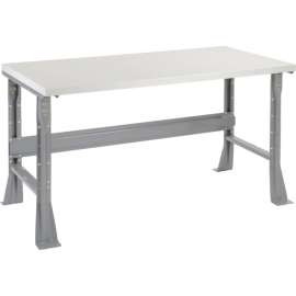 Global Industrial Flared Leg Workbench w/ Laminate Square Edge Top, 60"W x 30"D, Gray