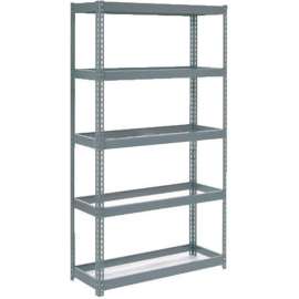 Extra Heavy Duty Shelving 48"W x 12"D x 96"H With 5 Shelves, No Deck, Gray