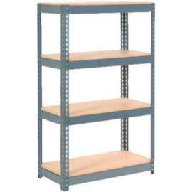 Extra Heavy Duty Shelving 36"W x 24"D x 72"H With 4 Shelves, Wood Deck, Gry