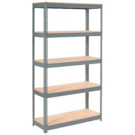 Extra Heavy Duty Shelving 48"W x 18"D x 84"H With 5 Shelves, Wood Deck, Gry