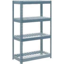 Extra Heavy Duty Shelving 36"W x 24"D x 60"H With 4 Shelves, Wire Deck, Gry