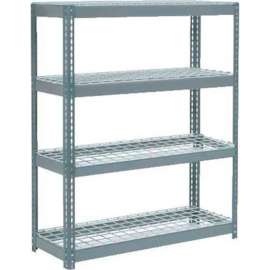 Extra Heavy Duty Shelving 48"W x 12"D x 72"H With 4 Shelves, Wire Deck, Gry
