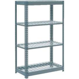 Heavy Duty Shelving 36"W x 24"D x 60"H With 4 Shelves - Wire Deck - Gray