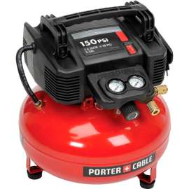 PORTER-CABLE C2002-WK Pneumatic Air Compressor, 6 gal Tank, 0.8 hp, 120 V, 50 psi Pressure, 3.5 scfm Air