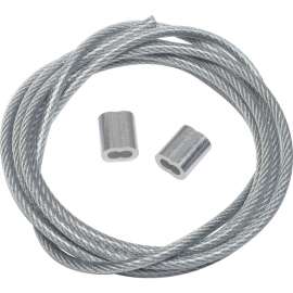 Global Industrial Steel Tie Down Cable 5'L Reinforced With End Loops for Outdoor Fixtures