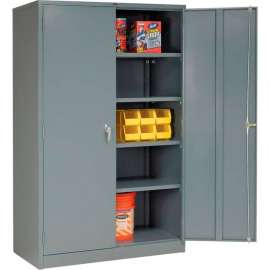 Storage Cabinet, Turn Handle, 48"W x 24"D x 78"H, Gray, Unassembled
