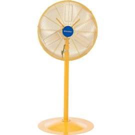 Global Industrial 24" Deluxe Oscillating Pedestal Fan, 3 Speed, 7525 CFM, 300W, 1/2 HP, Yellow