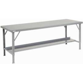 Global Industrial Heavy Duty Workbench w/ Steel Square Edge Top, 96"W x 48"D, Gray