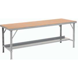 Global Industrial Heavy Duty Workbench w/ Hardboard Square Edge Top, 96"W x 34"D, Gray