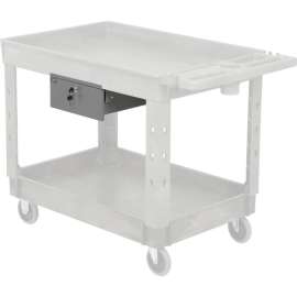 Global Industrial Drawer w/Divider for Plastic/Steel Carts, 10-3/4"L x 18"W x 4-1/2"H, Gray