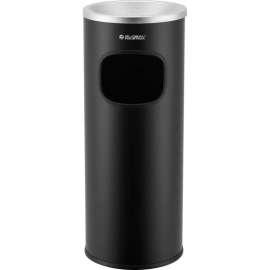 Global Industrial Steel Ashtray Trash Can, 3 Gallon, Black